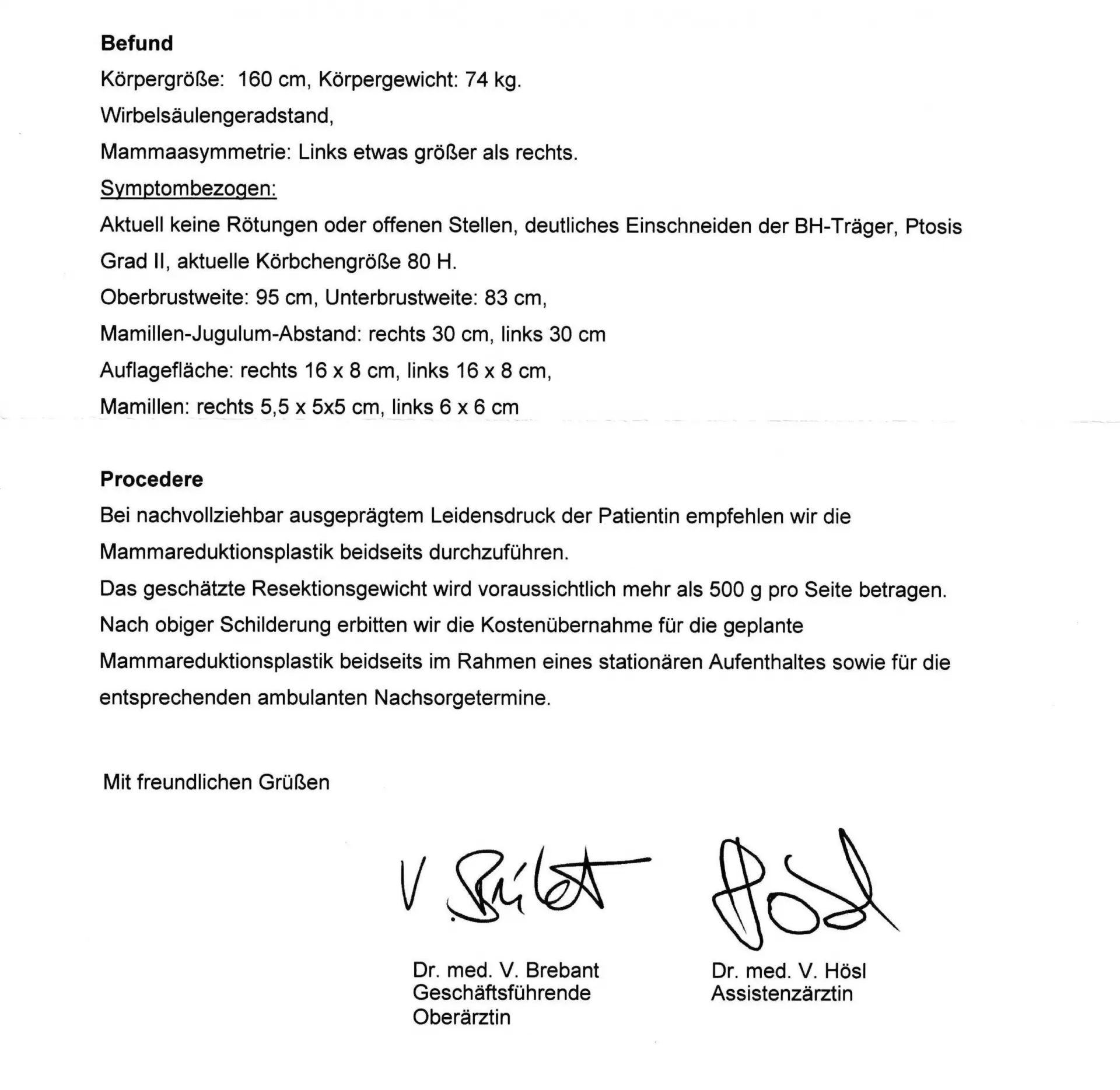 Brustverkleinerung antrag krankenkasse